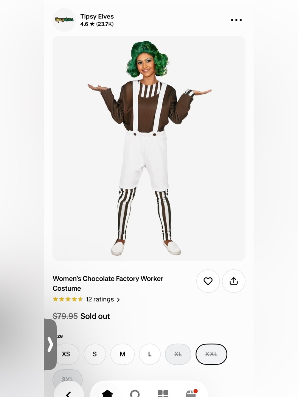 Women's Oompa Loompa costume